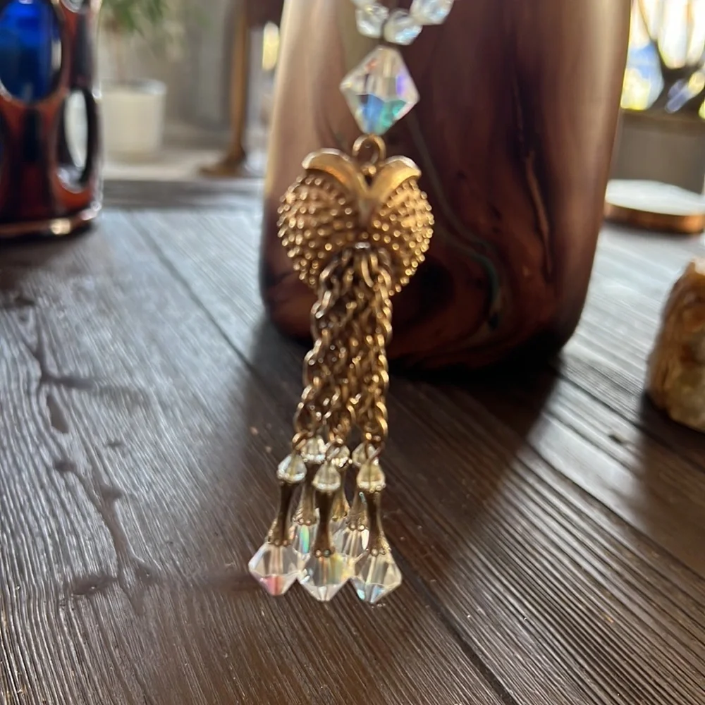 Gorgeous Vintage clear beaded necklace